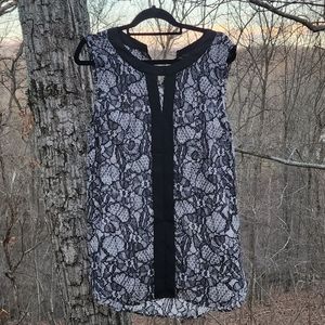 Black and White Lace Sleeveless Top